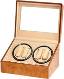 Novalife Watch Winder Winds 4 Stores 6 Automatic Wristwatches Top Display 12" Storage Walnut Box