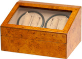 Novalife Watch Winder Winds 4 Stores 6 Automatic Wristwatches Top Display 12" Storage Walnut Box