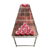 Novalife 8 Foot Professional Portable Beer Pong Tailgate Game Table with LED Lights & Pre Drilled Cup Holes