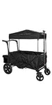 Novalife Stroller Outdoor Collapsible Folding Utility Wagon Cart with Pull Push Handle for Beach, Picnic, Garden Cart