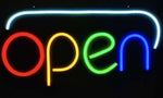 Novalife LED Open Horizontal Sign RGB Colors Yellow Green Blue Hanging Sign