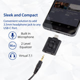 USB- C DAC 96 KHz 24 Bit to 3.5mm Audio and Mic Jack 3 Level EQ support