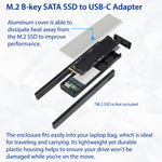 USB-C 10Gbps to M.2 B-Key / SATA SSD External Drive. B-Key Form Factor in 22*42, 22*60, 22*80.