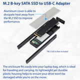 USB-C 10Gbps to M.2 B-Key / SATA SSD External Drive. B-Key Form Factor in 22*42, 22*60, 22*80.