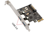 USB 3.0 PCI-E x1 Adapter Card, 2 External USB 3.0 Type A Ports, Requires SATA Power, Renesas Chipset - SD-PEX20160