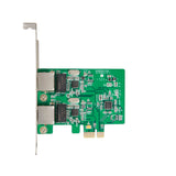 SD-PEX24033 Dual LAN Ports 1000-Base T Gigabit Ethernet Card Green