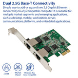 Dual 2.5 Gigabit Ethernet PCI-e x1 Card