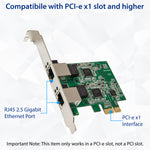 Dual 2.5 Gigabit Ethernet PCI-e x1 Card