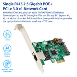 2.5 Gigabit 802.3at POE+ Ethernet PCI-e x1 Card