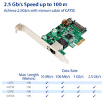 2.5 Gigabit 802.3at POE+ Ethernet PCI-e x1 Card