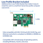 Refurbished 2.5 Gigabit 802.3at POE+ Ethernet PCI-e x1 Card