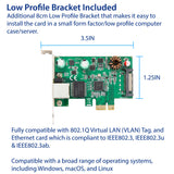 Refurbished 2.5 Gigabit 802.3at POE+ Ethernet PCI-e x1 Card