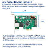 2.5 Gigabit 802.3at POE+ Ethernet PCI-e x1 Card