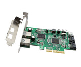 SD-PEX50055 2 Port USB 3.0 and 2 Port SATA III PCIe 2.0 x4 Controller Card Green grey