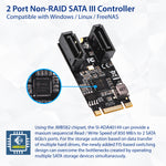 2 Port SATA III 6Gb/s M.2 22x42 Controller Card