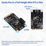 2 Port SATA III Full Height Mini PCIE Card