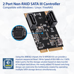 2 Port SATA III Full Height Mini PCIE Card