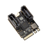 2 Ports NON-RAID SATA III M.2 A+E Key 22x30 mm Card