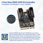 2 Ports NON-RAID SATA III M.2 A+E Key 22x30 mm Card