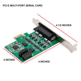 2 Port RS232 DB9 Serial PCIe Card Components SI-PEX15043