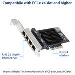 Quad 2.5 Gigabit PCI-e  x4 Ethernet Network Card