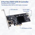 8 Port Non-RAID SATA III PCI-e x4 Card