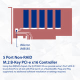 5 Slot M.2 B-key SATA III PCI-e x16  Slot (3.0 x2 Bandwidth)