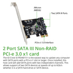 2 Port SATA III Non-RAID PCI-e 3.0 x1 Card