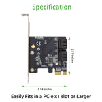 4 Port SATA III PCI-e 3.0 x1 Card Non-Raid Card