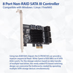 8 Port SATA III to PCIe 3.0 x1 NON-RAID Card