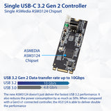 USB 3.1 Gen 2 (10 Gbps) 1-Port Type-C M.2 22x60 B+M key Controller Card