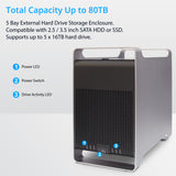 5 Bay SATA HDD External USB 3.0 / eSATA RAID Enclosure