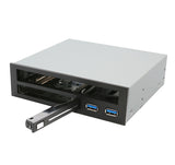 5.25" Bay Adapter for Slim Optical Drive, 2.5" Trayless Rack for Hard Drives HDD SSD, USB Hub - SY-MRA55005