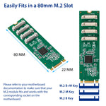 4 Port RS-232 DB9 Serial M.2 B+M Key Card