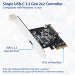 Single Port USB-C 3.2 Gen 2x2 PCI-e Gen 3 x4 Expansion Card