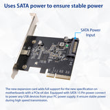 Single Port USB-C 3.2 Gen 2x2 PCI-e Gen 3 x4 Expansion Card