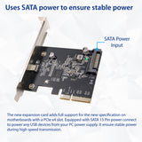 Refurbished Single Port USB-C 3.2 Gen 2x2 PCI-e Gen 3 x4 Expansion Card