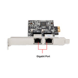 2 Port Gigabit Ethernet PCI-e x1 Network Interface Card 10/100/1000Mbps LAN Adapter Controller RTL8111E - SY-PEX24028