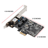 2 Port Gigabit Ethernet PCI-e x1 Network Interface Card 10/100/1000Mbps LAN Adapter Controller RTL8111E - SY-PEX24028