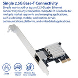 Single Port 2.5 Gigabit Ethernet PCI-e x1 Controller Card NIC