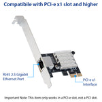 Single Port 2.5 Gigabit Ethernet PCI-e x1 Controller Card NIC