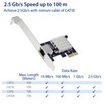 Single Port 2.5 Gigabit Ethernet PCI-e x1 Controller Card NIC