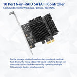 10 Port SATA III to PCIe 3.0 x1 NON-RAID Card