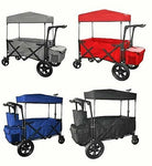 Novalife Stroller Outdoor Collapsible Folding Utility Wagon Cart with Pull Push Handle for Beach, Picnic, Garden Cart