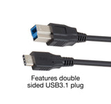 3 ft USB 3.1 Type C to USB 3.0 Type B Cable